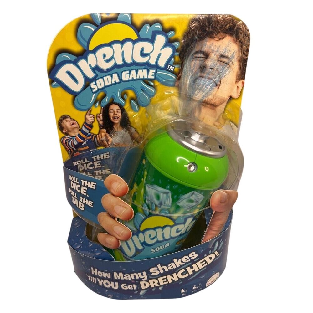 Drench Soda Game - Family & Party Game of Chance Roll Dice, Shake Can & Pull Tab